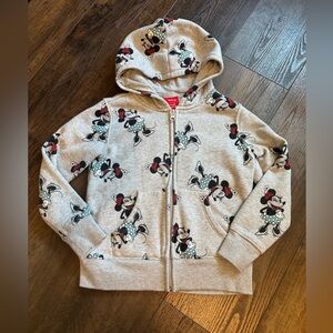 Minnie Mouse Disney Zip Up hoodie girls size small 6/7